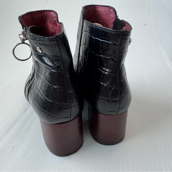 PIKOLINOS Bayona Black Croc-Pattern Ankle Boots size 39 us 8 - Picture 7 of 13